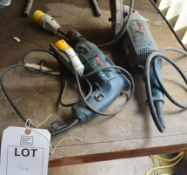 Bosch GSB 18-R 110v drill and Bosch GWS 12.230 110v angle grinder