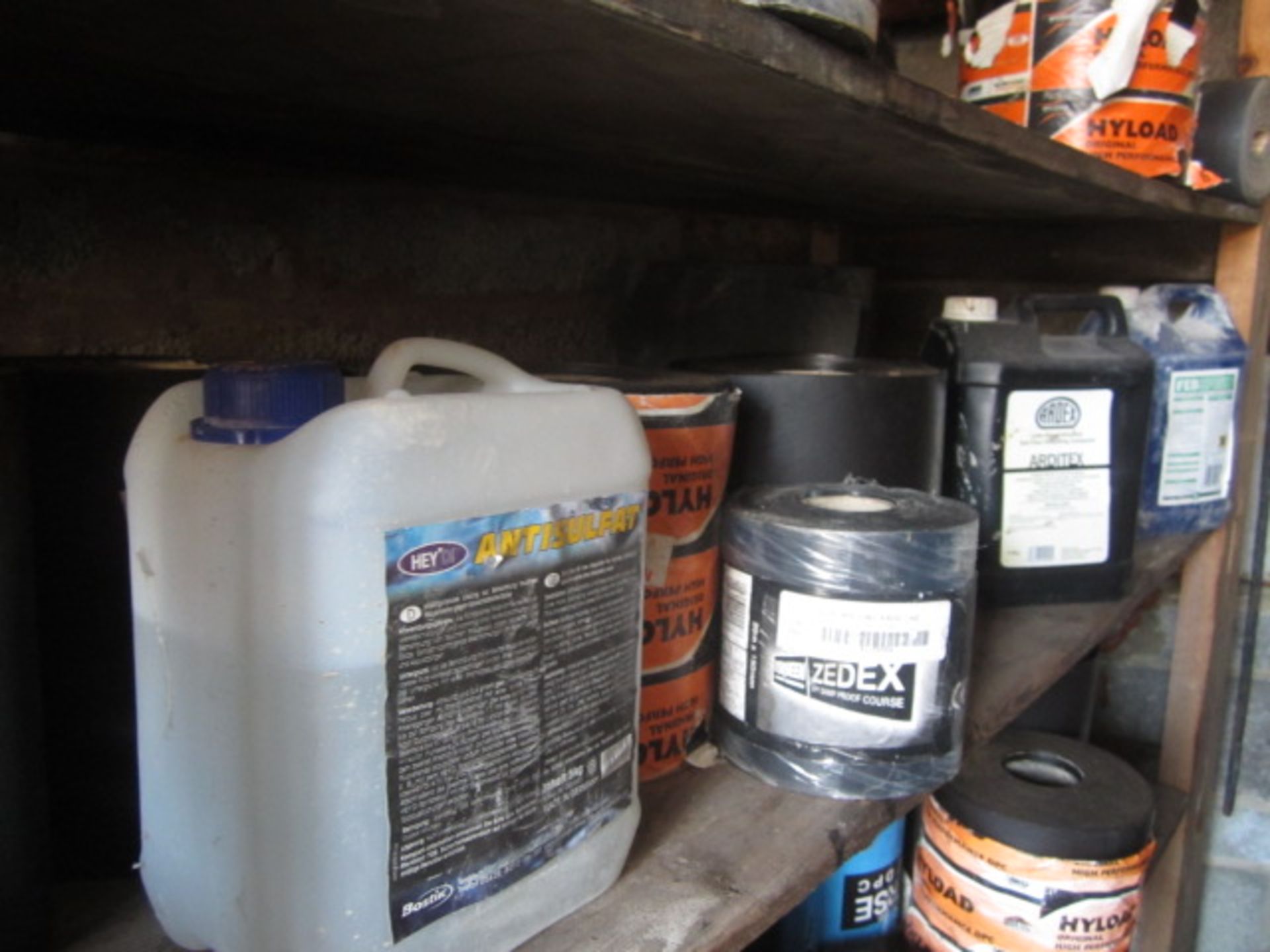 Contents of rack including assorted reels of damp proof course, sub floor Compound, adhesive seal, - Image 9 of 11