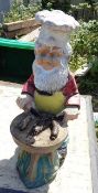 Ornamental garden gnome with BBQ