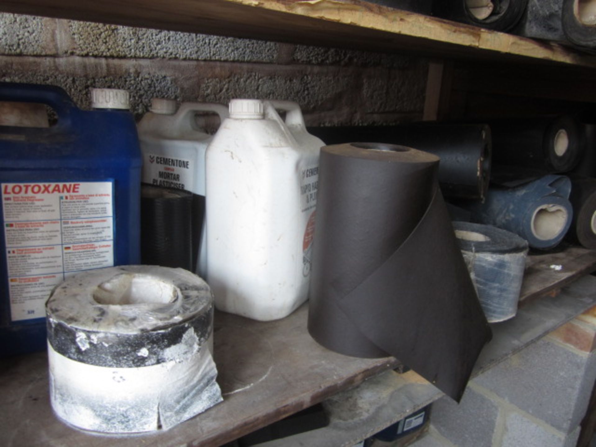 Contents of rack including assorted reels of damp proof course, sub floor Compound, adhesive seal, - Image 3 of 11