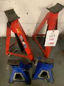 A set of Sealey 10 Ton axle stands and a set of 2 Ton (short reach) axle stands