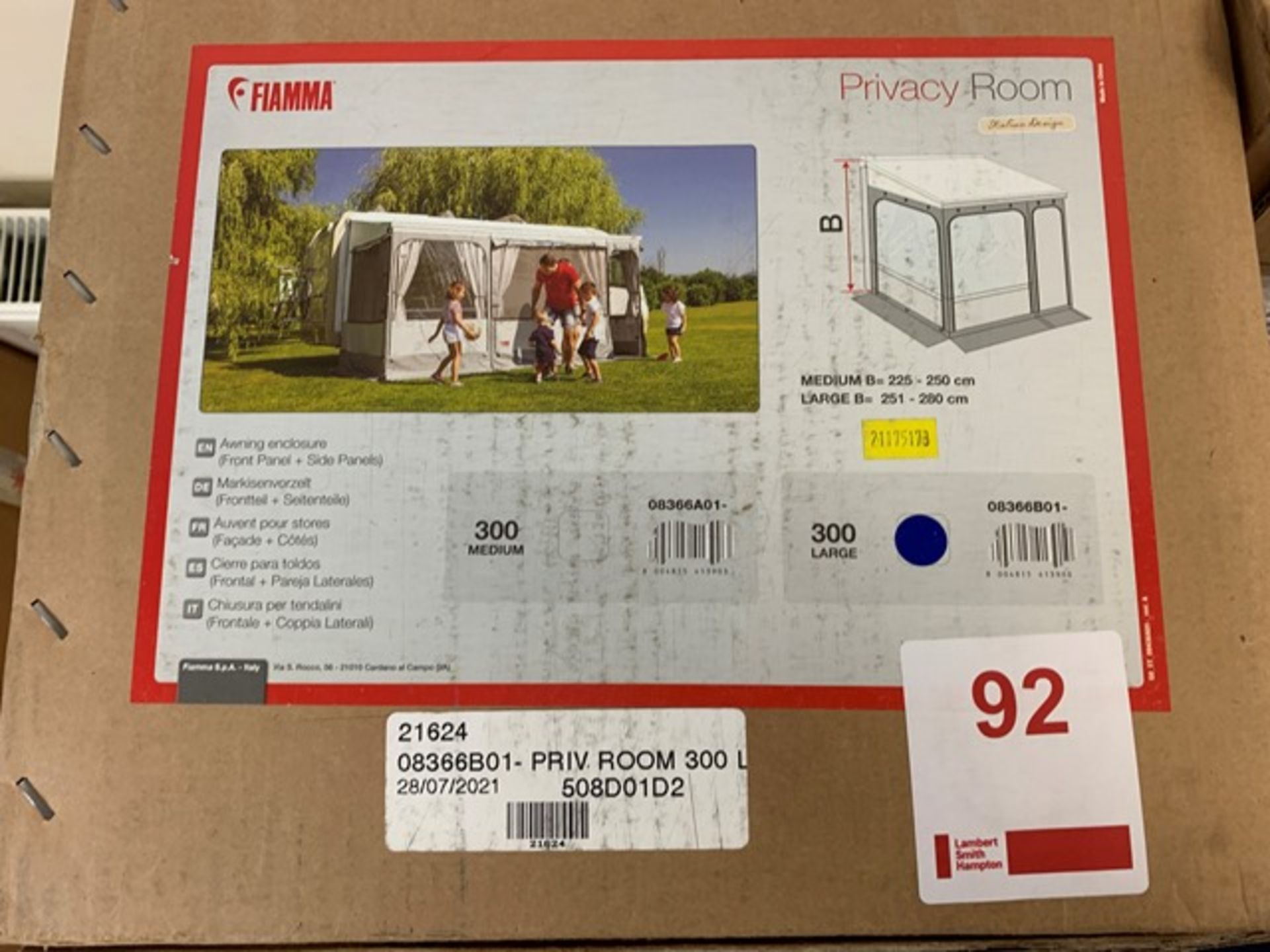Fiamma 300 Large Privacy Room awning length 300cm height from ground 251-280cm (Boxed)