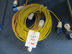 Two 25m 240v extension cables with a 240 standard plug adaptor
