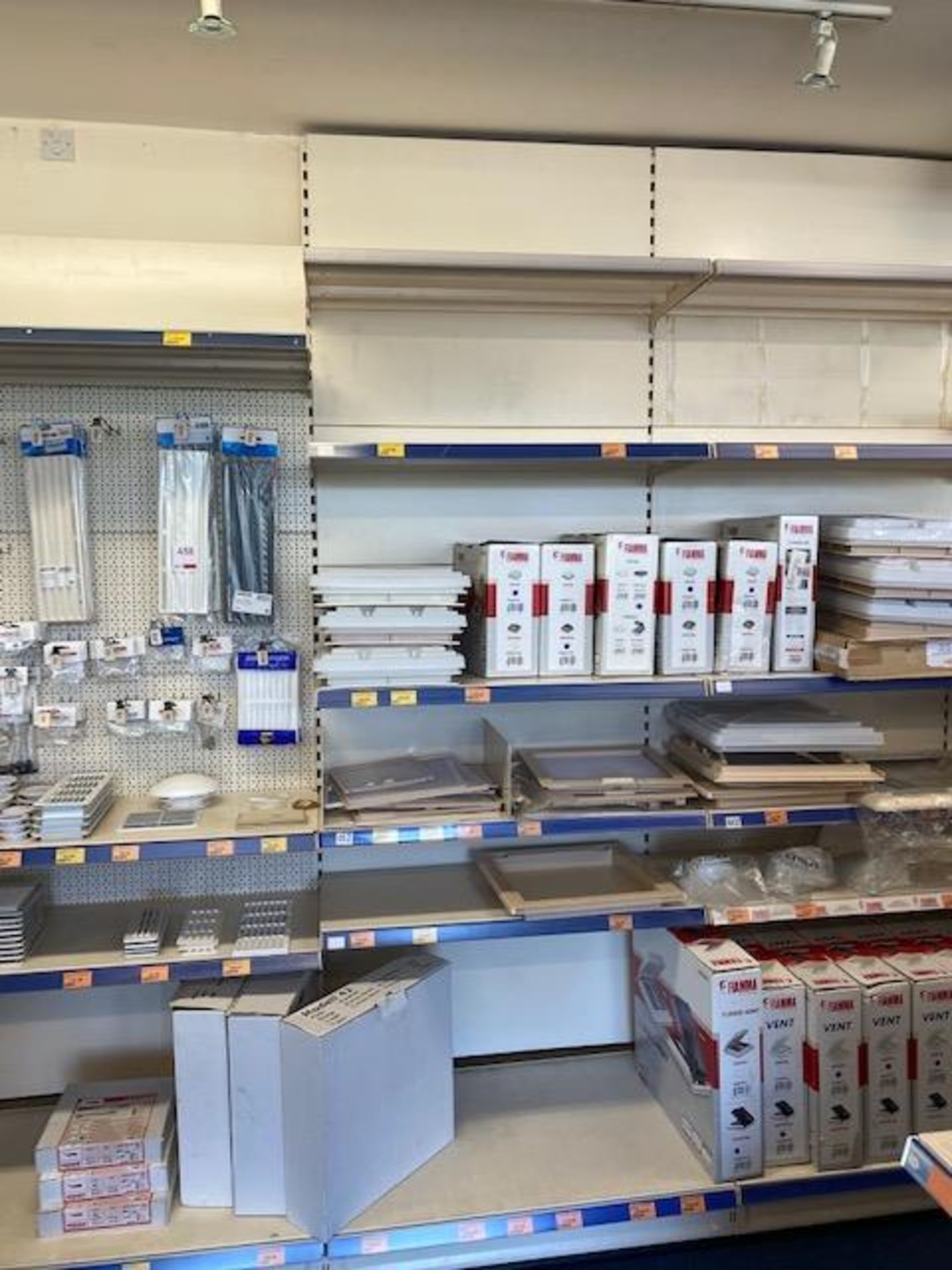 Thirteen single sided wall shop display units  (collection Thursday 23rd September 2021) - Image 2 of 3