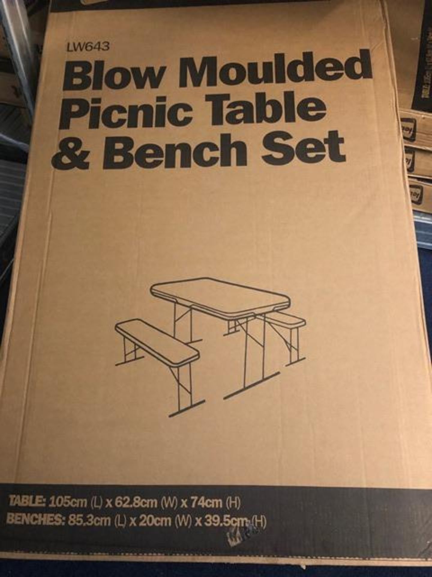 Four Leisurewize Blow Moulded Folding Picnic Tables & Bench Seats - Image 2 of 2