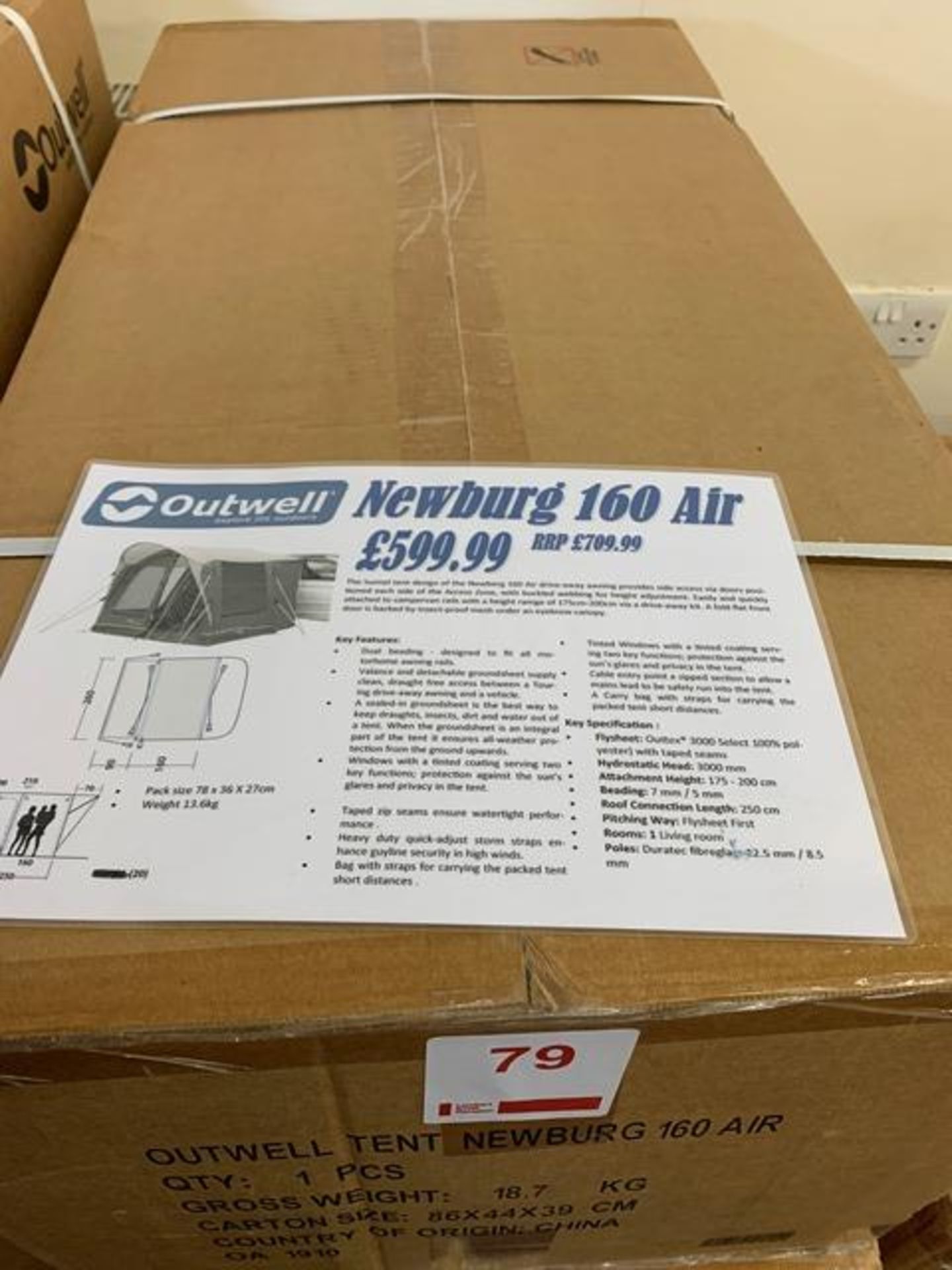 Outwell Newburg 160 air drive away awning for campervans (Boxed)