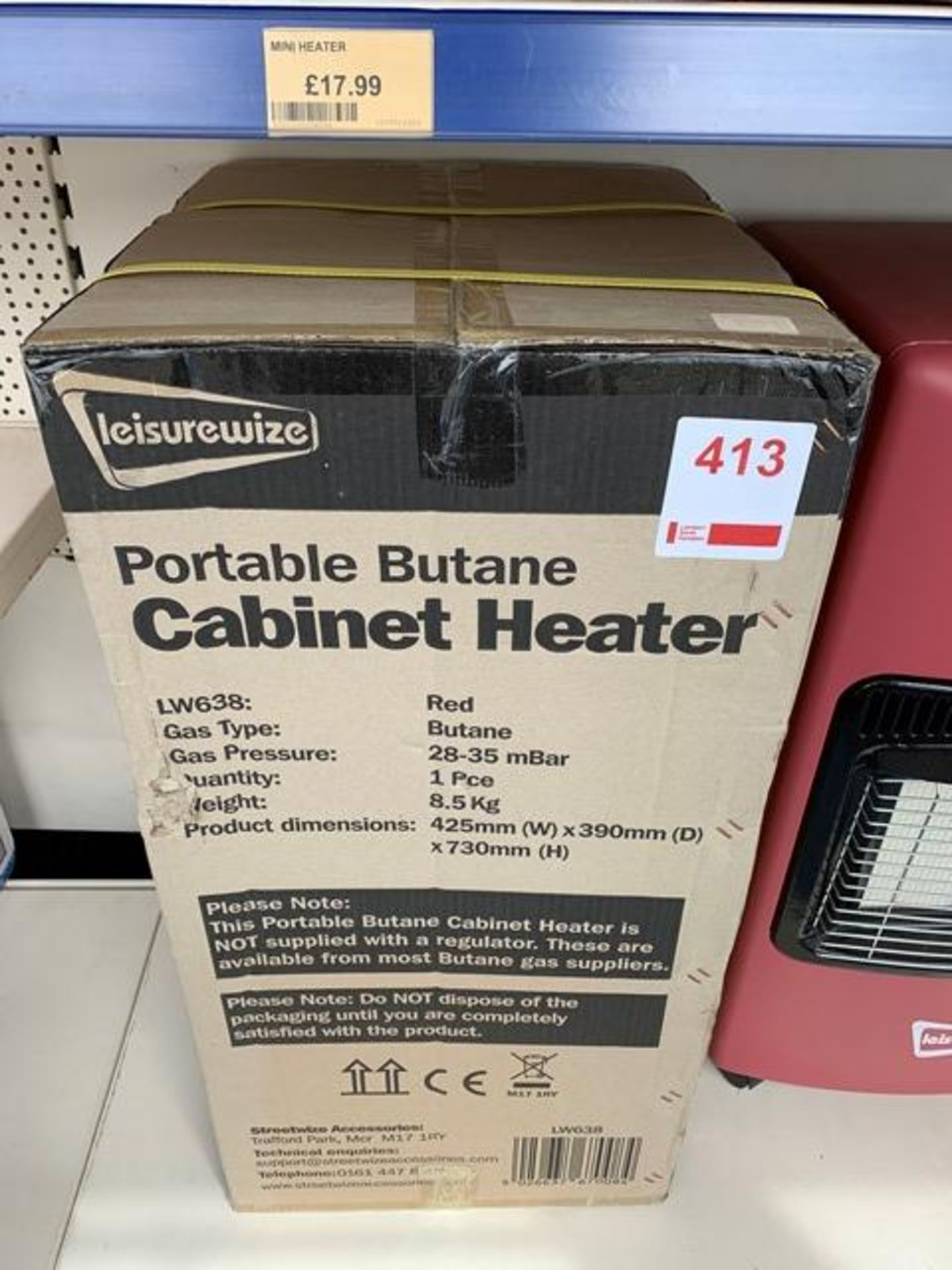 Leisurewize portable Butane cabinet heater (boxed)