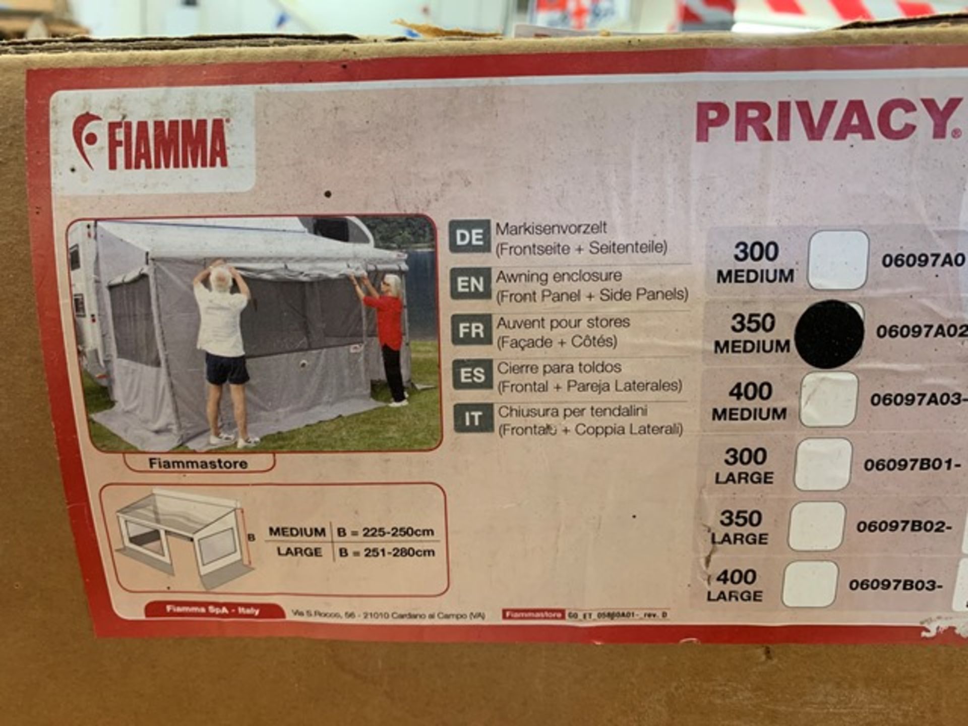 Fiamma (Zip) 350 Medium Caravan Store length 356cm height from ground 225-250cm (Boxed) - Image 2 of 2
