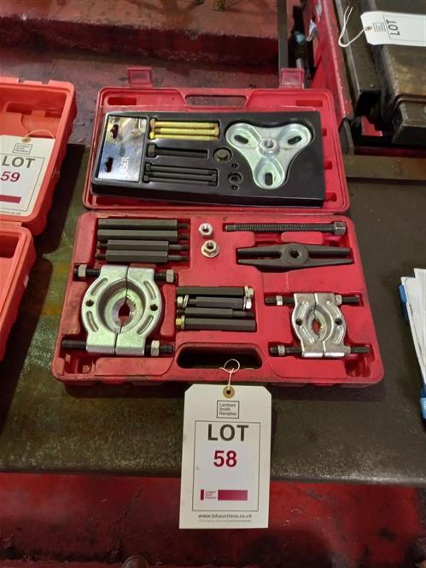 Laser flywheel puller and puller accessory set