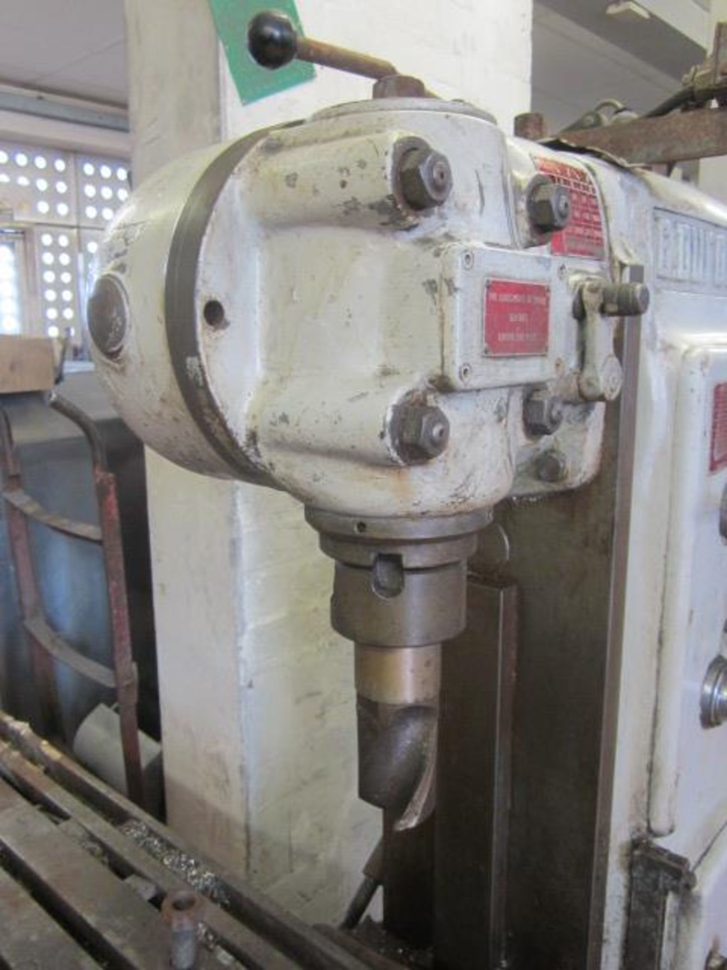 G Dufor turret mill 8" cutting head, spindle speed 21-1600 rpm, table size 1100 x 250mm. A work - Image 7 of 9