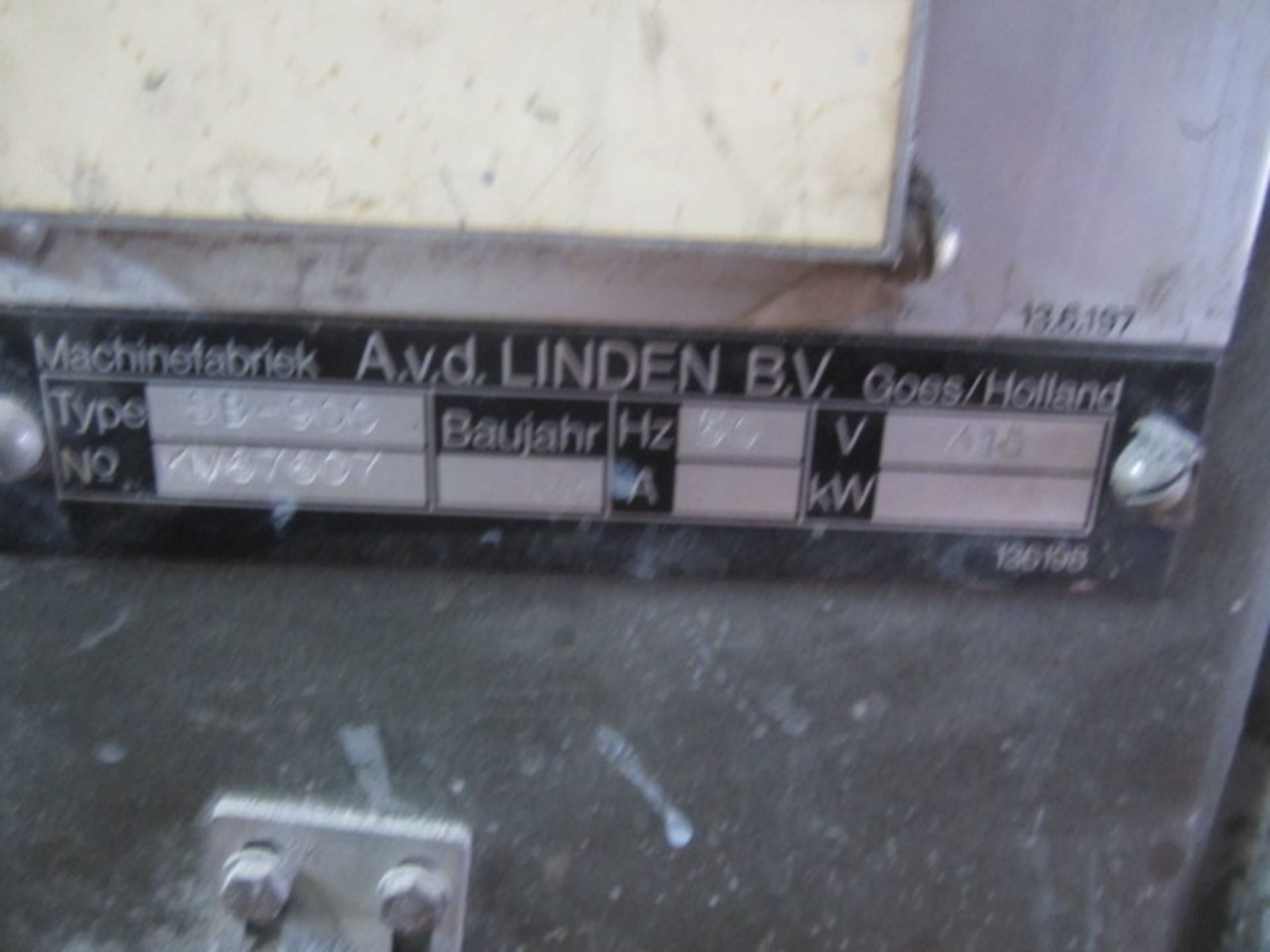 AVD Linden Sandingmaster SB900 wide belt drum sander, serial no. KM67607, belt width 900mm. A work - Image 4 of 9