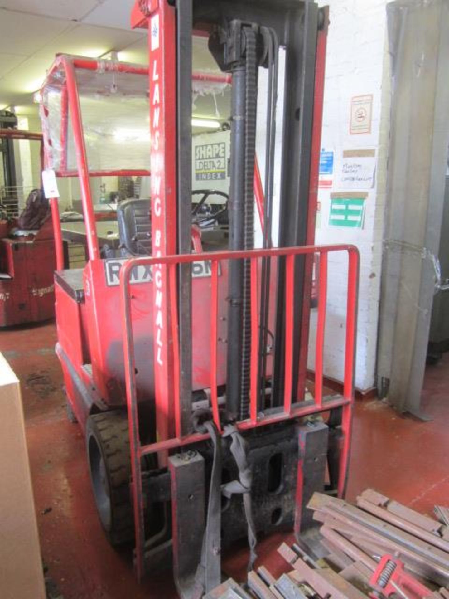 Lansing Bagnall 3024DLTM battery operated dual mast forklift truck, with side shift, serial no. - Image 8 of 8