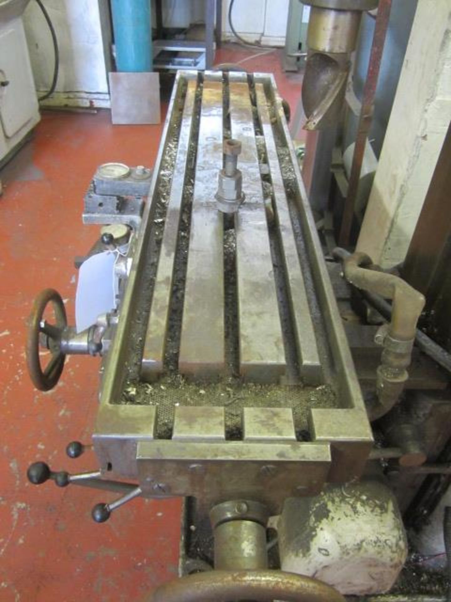 G Dufor turret mill 8" cutting head, spindle speed 21-1600 rpm, table size 1100 x 250mm. A work - Image 9 of 9