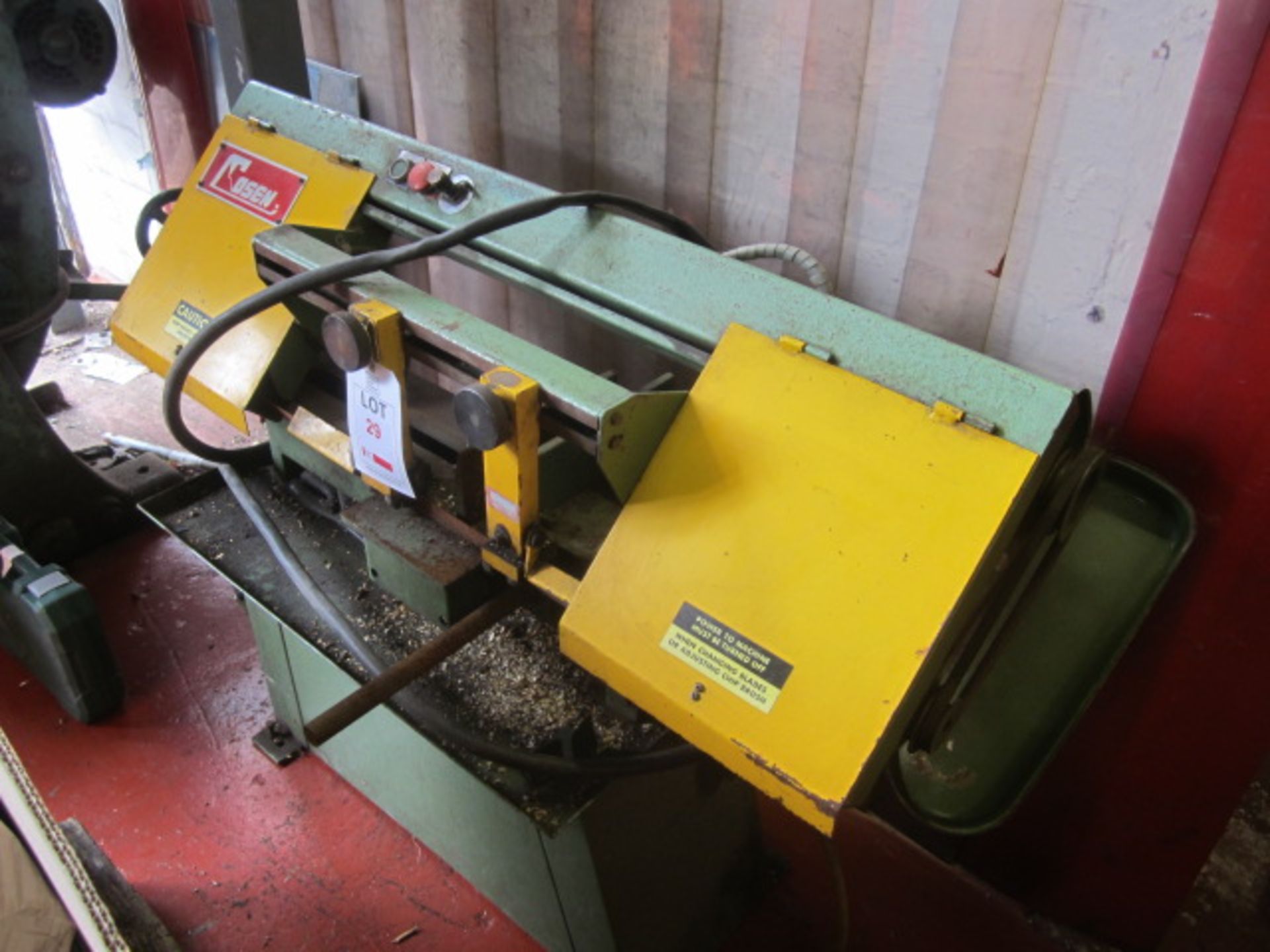 Osen MH-712LB horizontal band saw, MFG No. 67833 (1988). A work Method Statement and Risk Assessment