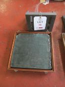 Steel face plate with Jones & Shipman glass, glass plate size 320 x 320mm