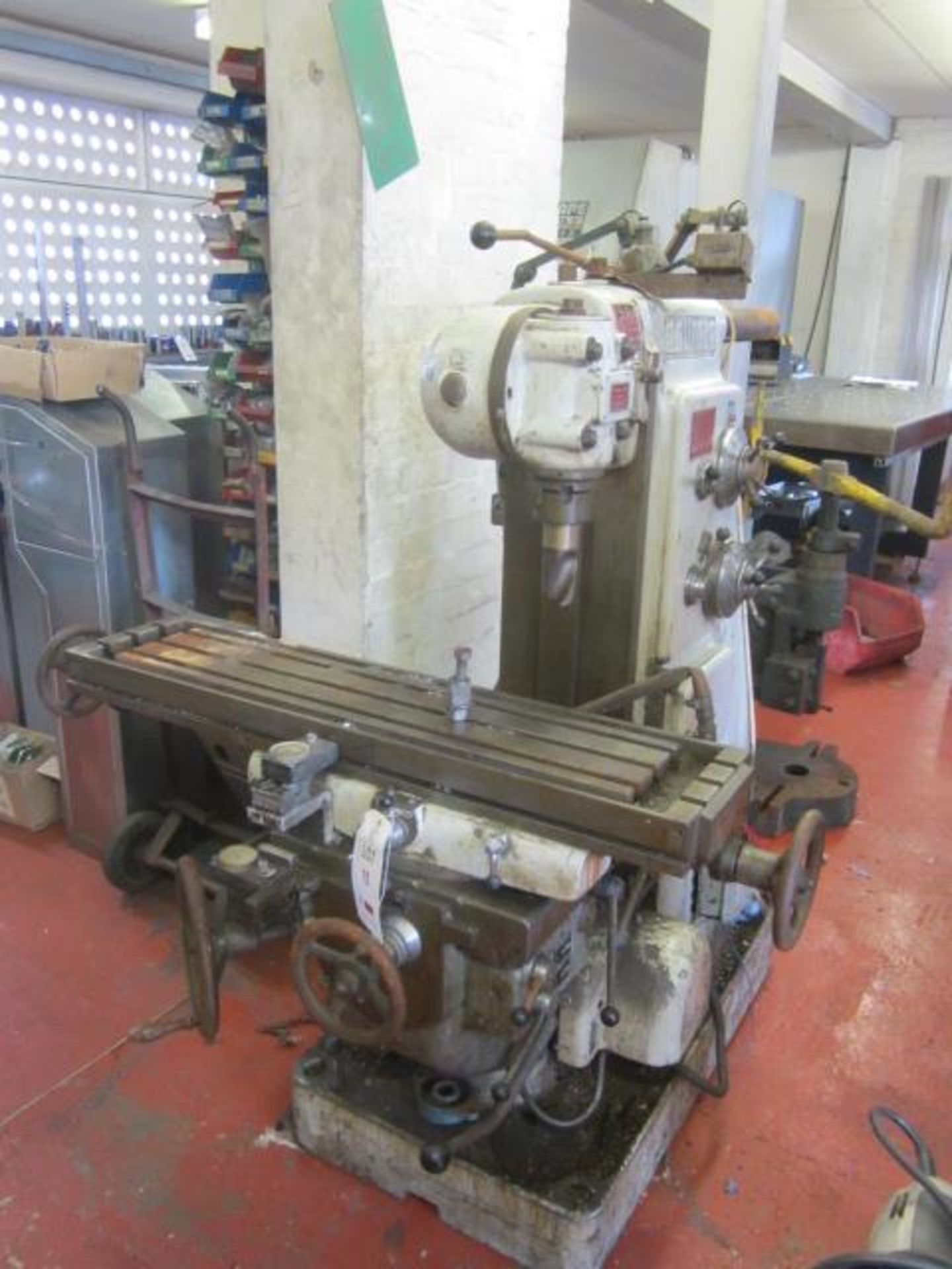 G Dufor turret mill 8" cutting head, spindle speed 21-1600 rpm, table size 1100 x 250mm. A work