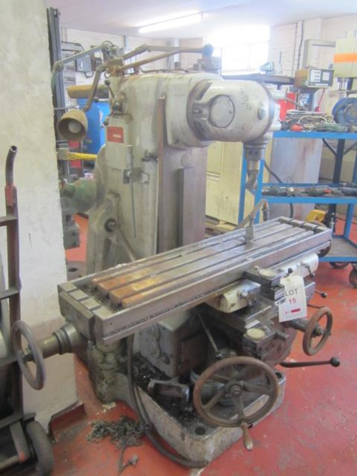 G Dufor turret mill 8" cutting head, spindle speed 21-1600 rpm, table size 1100 x 250mm. A work - Image 3 of 9