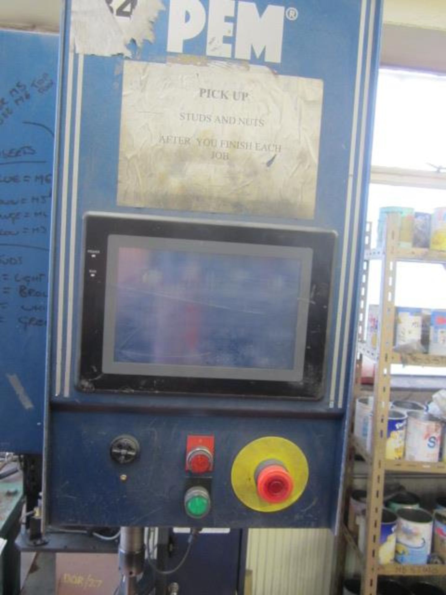 PEMSerter Series 2000 press, series 2000A, serial no. 2004 A 172, touch screen control, feeder - Image 3 of 8