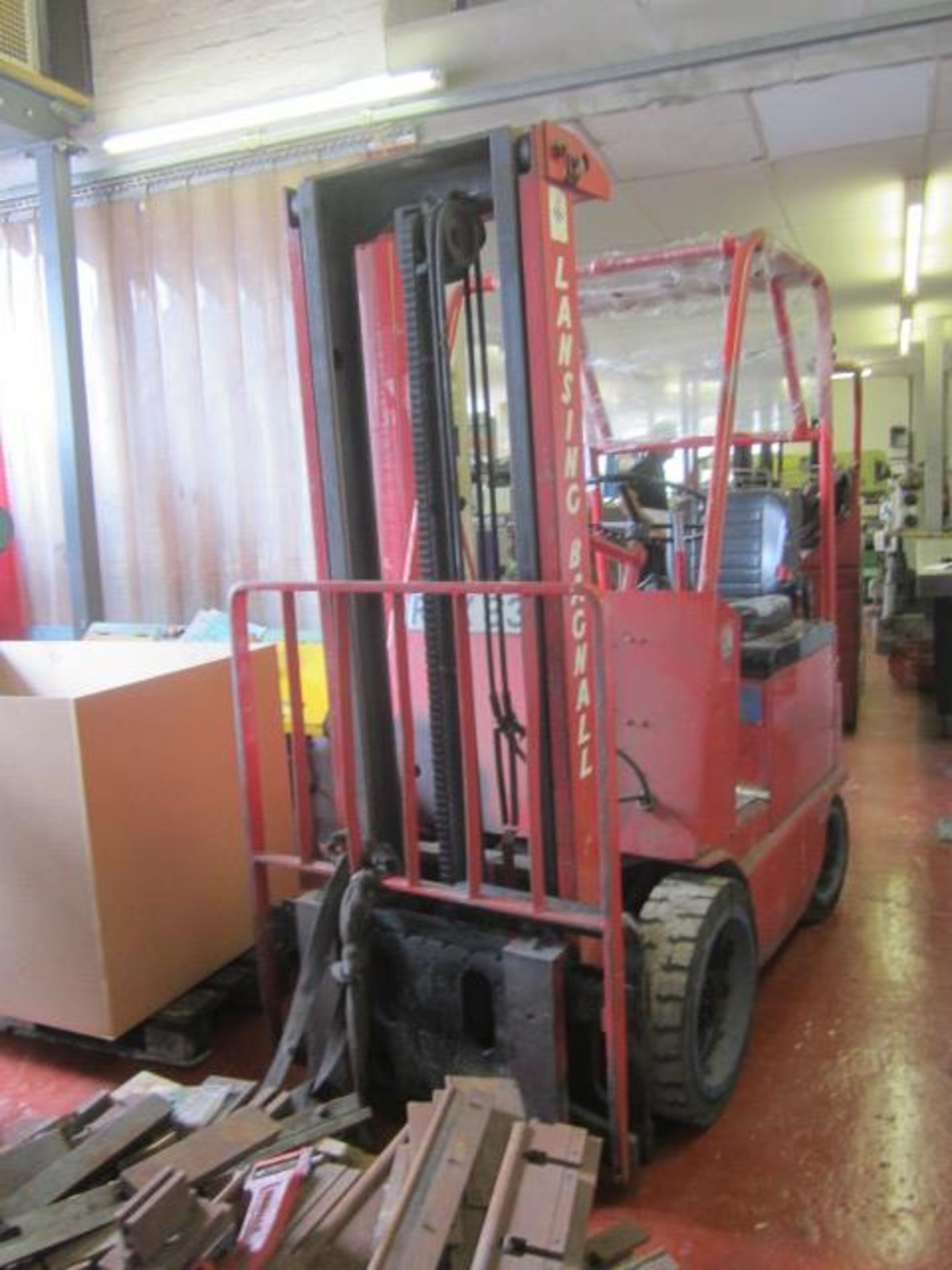 Lansing Bagnall 3024DLTM battery operated dual mast forklift truck, with side shift, serial no. - Image 2 of 8