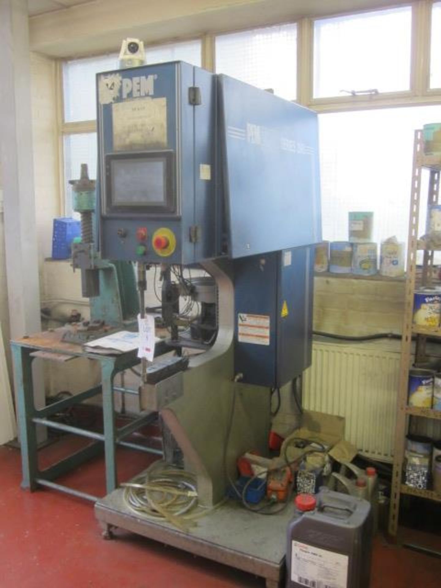 PEMSerter Series 2000 press, series 2000A, serial no. 2004 A 172, touch screen control, feeder