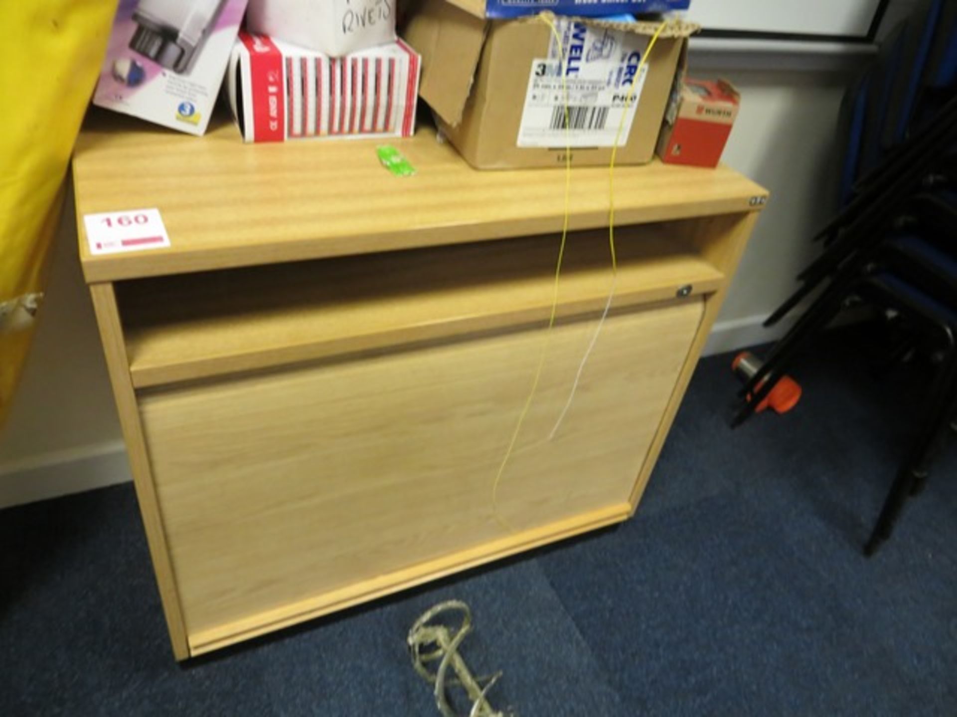 EFG Tambour sapele low cabinet * This lot is located at Unit 15, Horizon Business Centre, Alder