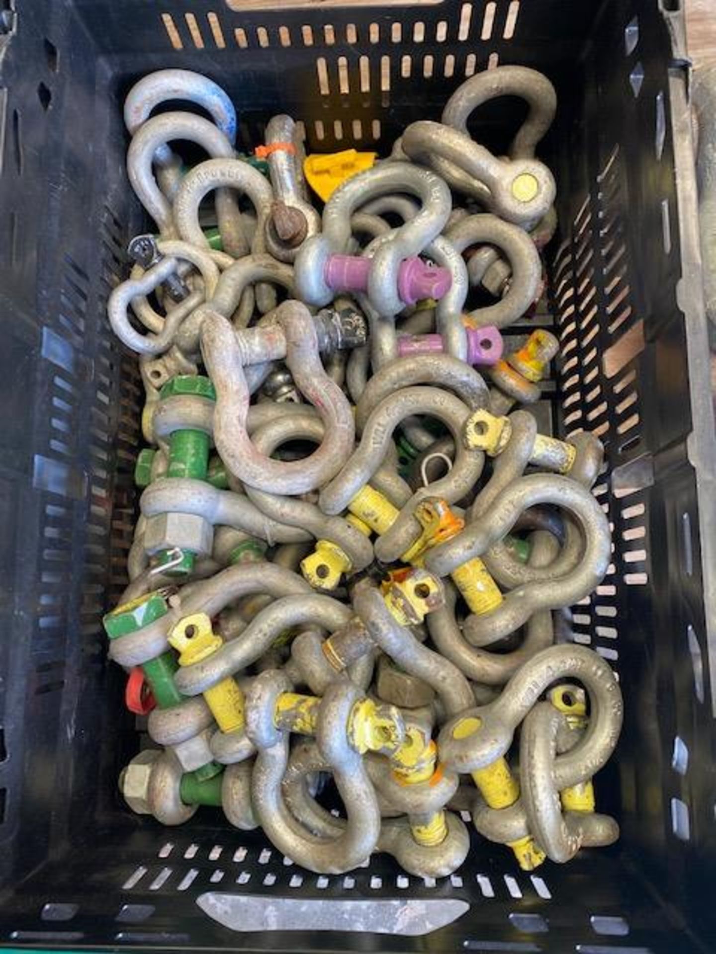 Fifty various small to medium bow lifting shackles. *N.B. This lot has no record of Thorough