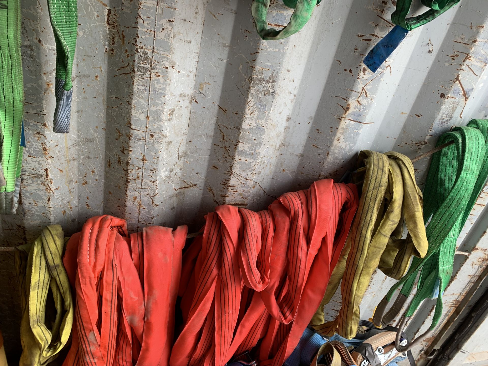 A large quantity of used lifting slings (not all have test tapes) + Rope. *N.B. This lot has no - Image 6 of 8