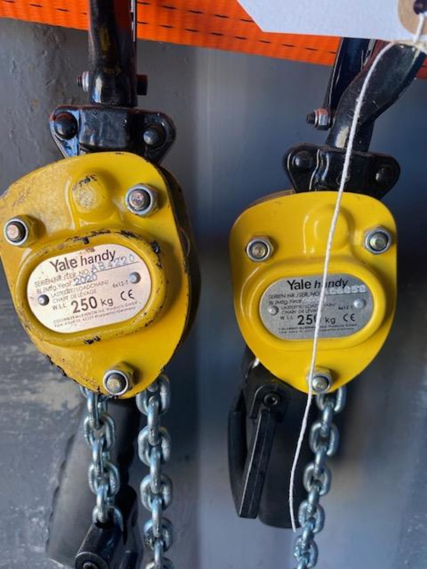 Two Yale Handy 250Kg Lever Hoists. *N.B. This lot has no record of Thorough Examination. The - Image 2 of 2