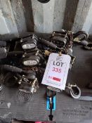 2 x GT Viper WLL 250KGS lever hoists with 5mm diameter, grade 80 chain, serial numbers XB1574/435;