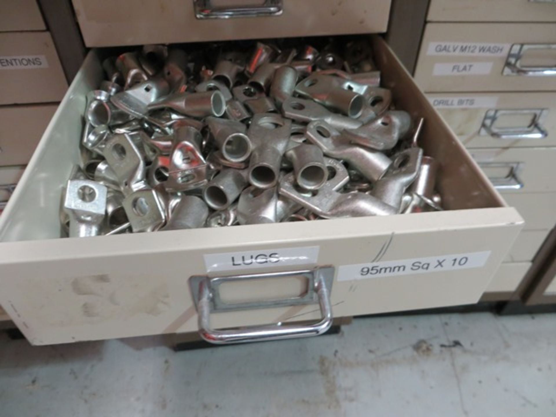Eight steel multidrawer units and contents to include sockets, taps, punches, lugs, drill bits, - Image 3 of 9