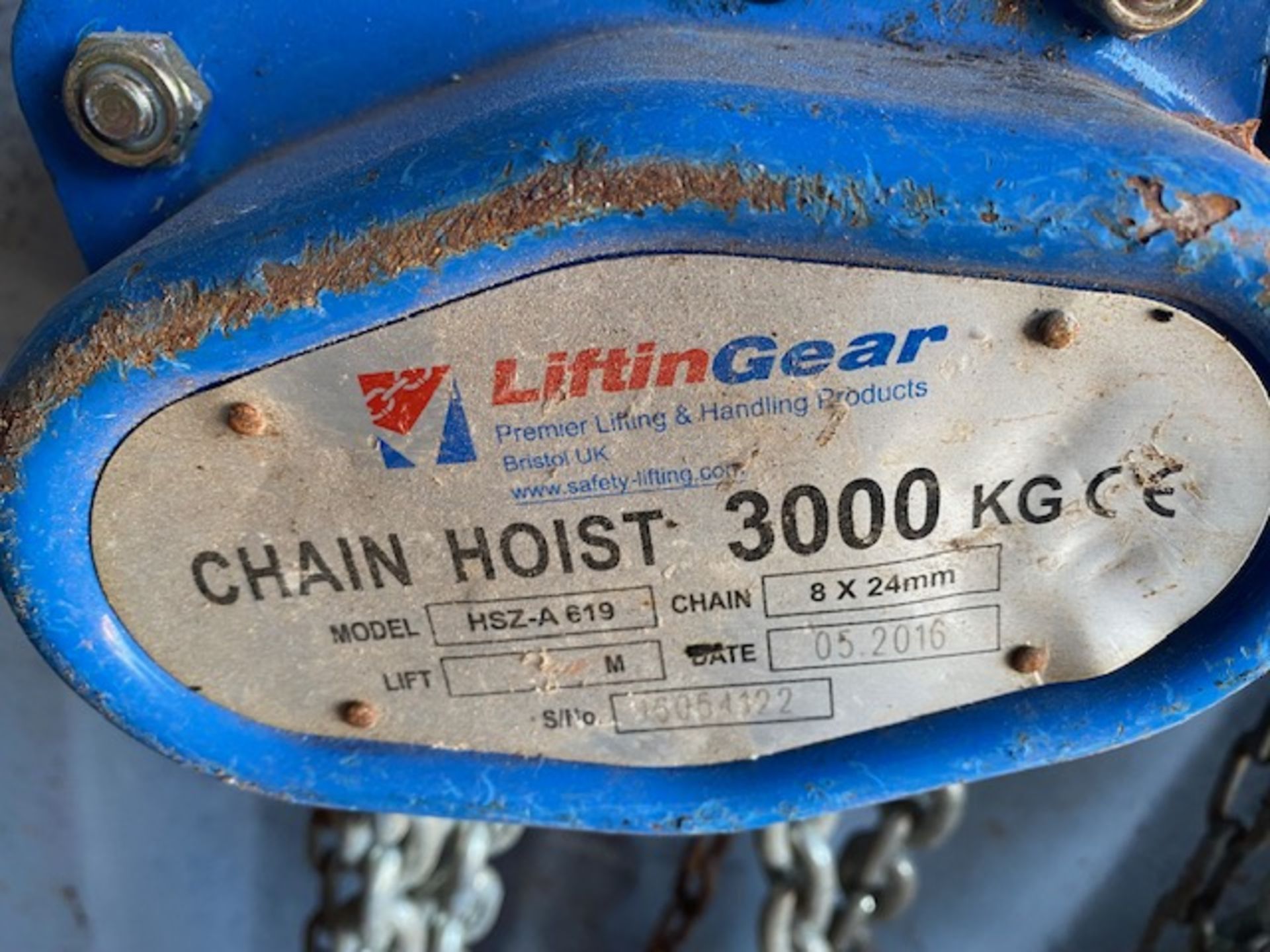 Two Lifting Gear 3000Kg chain hoists model HSZ-A619. *N.B. This lot has no record of Thorough - Image 2 of 2