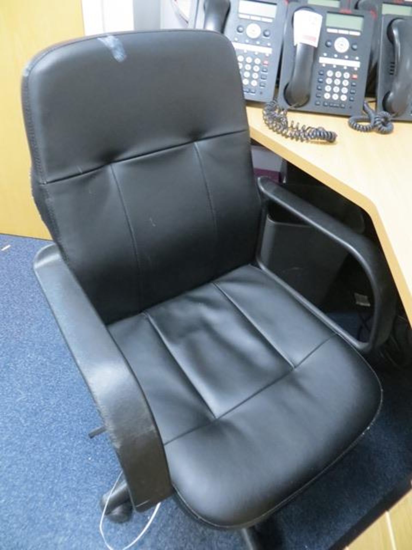 Light Oak Veneer Workstation c/w Desk High Pedestal & Leatherette elbow chair * This lot is - Image 2 of 2