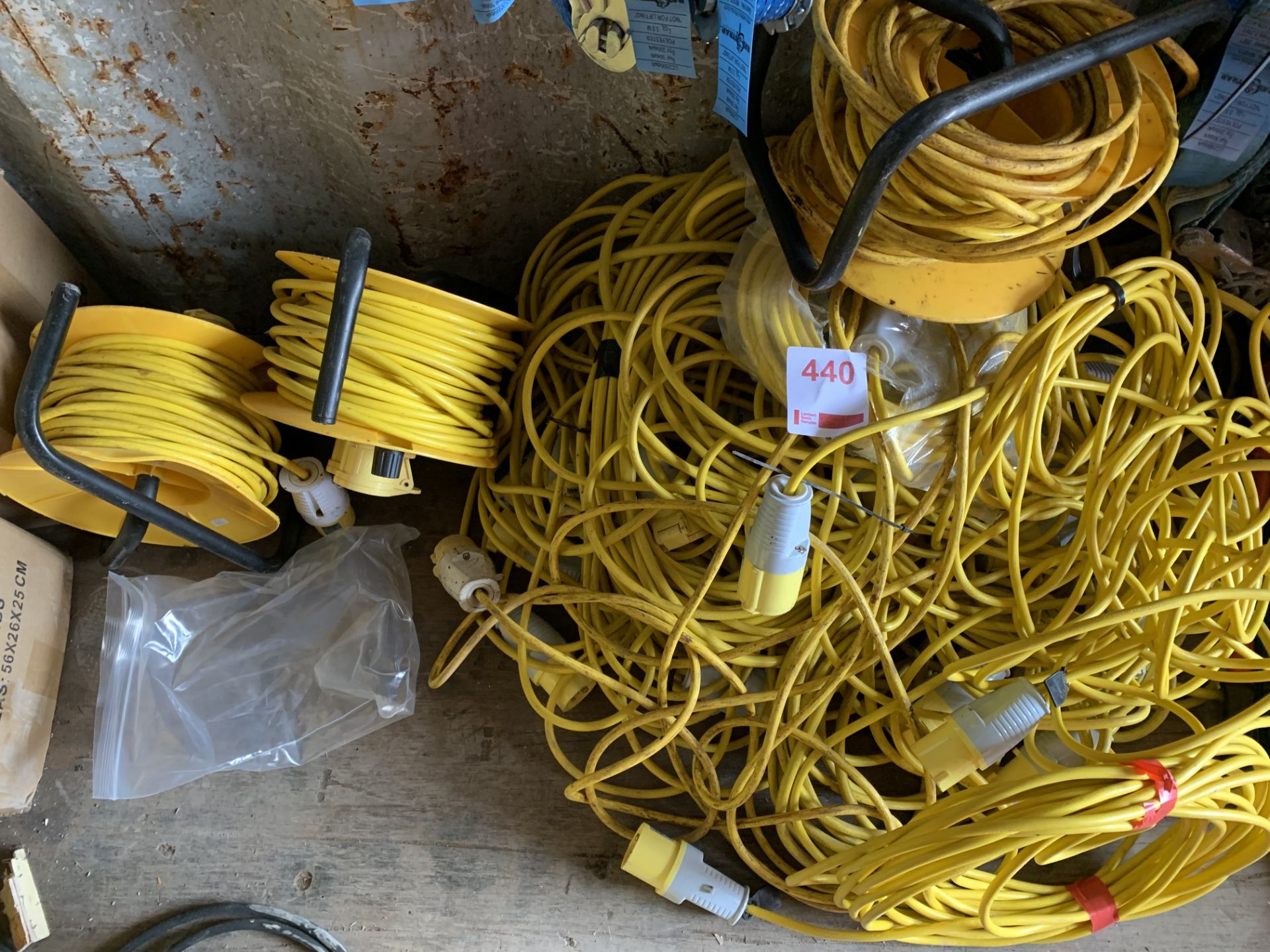 A quantity of 110v Cables as lotted untested *This lot is located at Gibbard Transport, Fleet Street