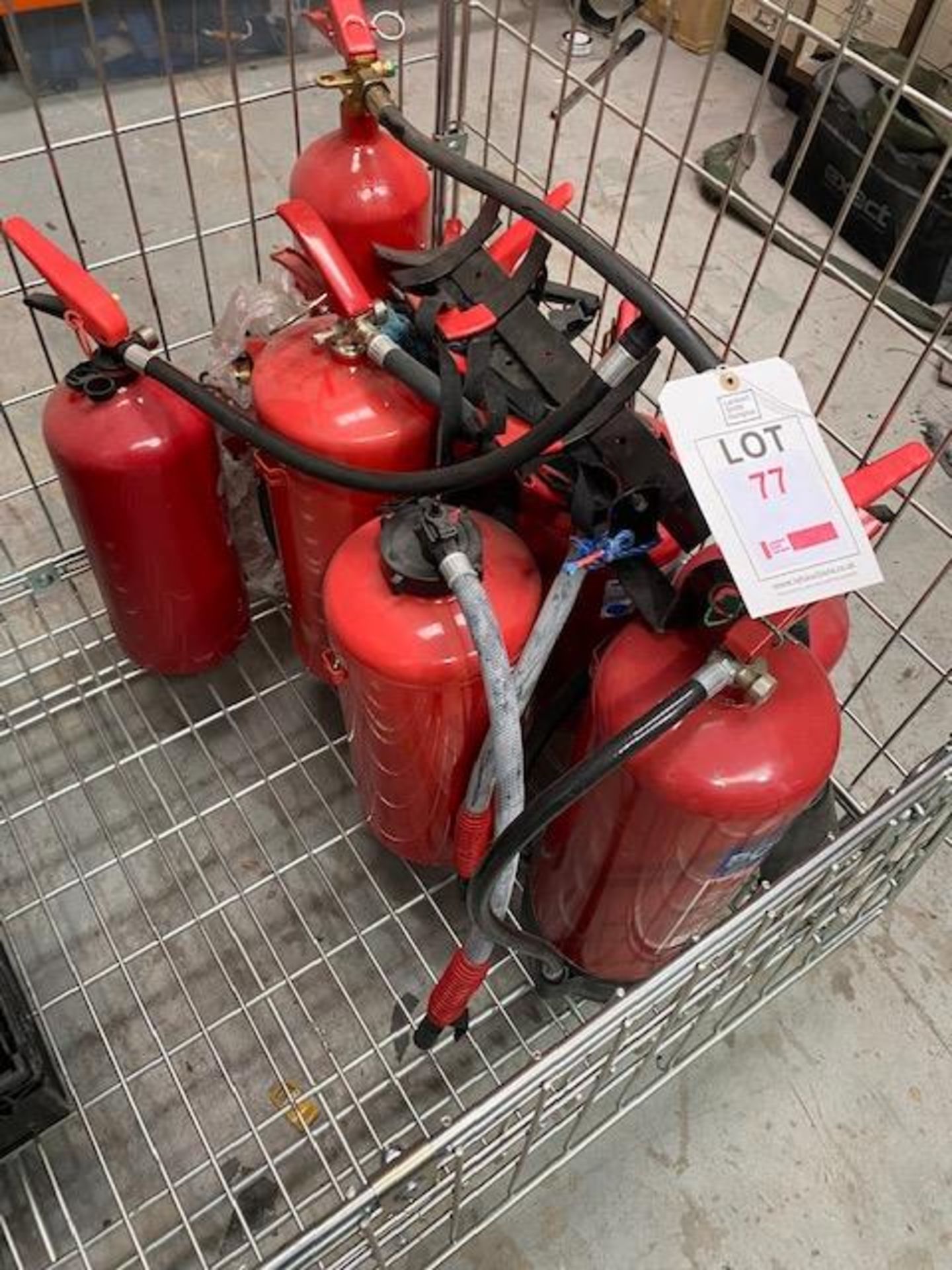 Ten various Fire Extinguishers as lotted * This lot is located at Unit 15, Horizon Business