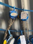 Two Lifting Gear 1000Kg chain hoists model HS2-A-619. *N.B. This lot has no record of Thorough