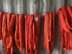 A large quantity of used lifting slings (not all have test tapes) + Rope. *N.B. This lot has no