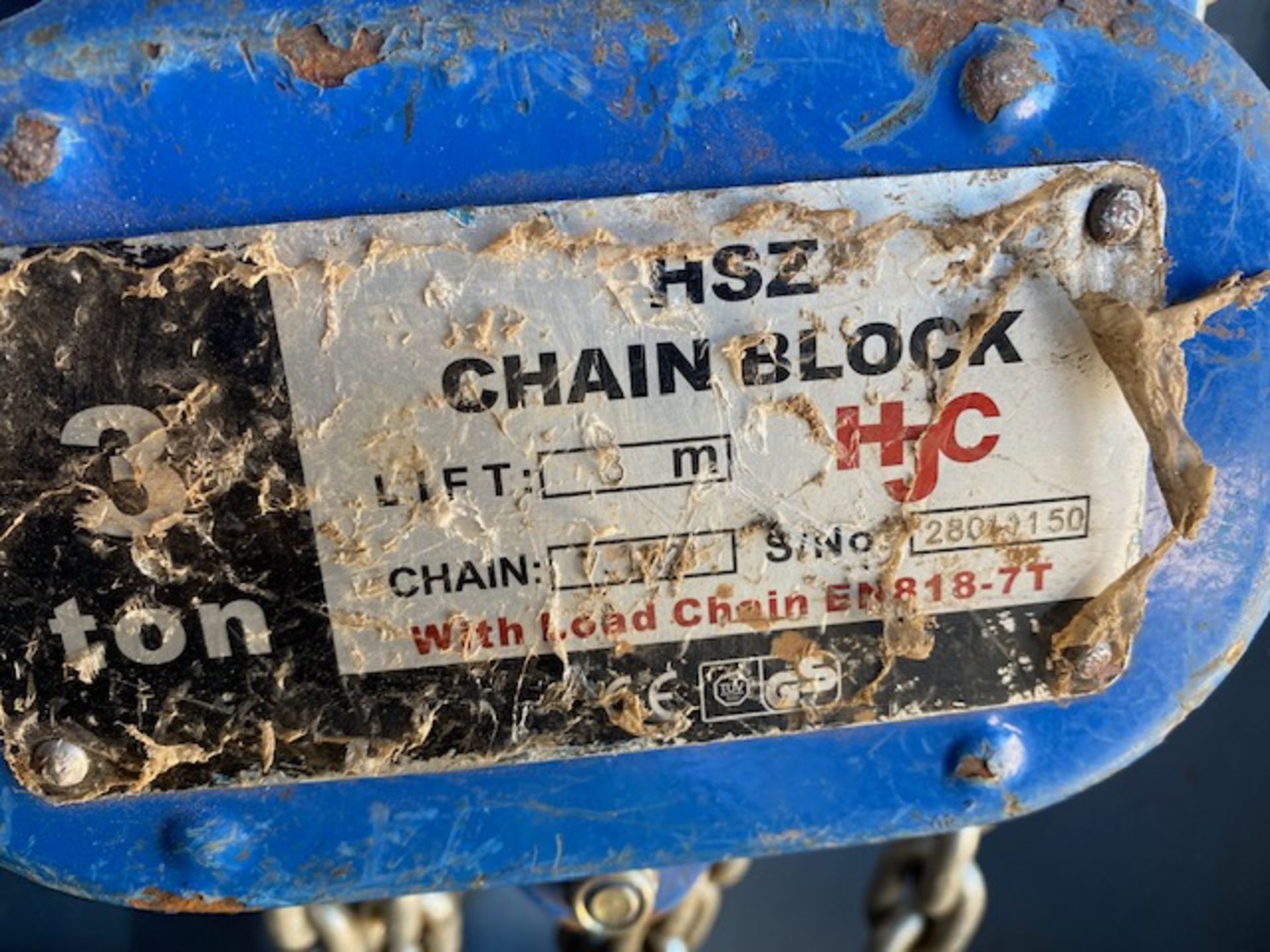 Three HSZ 3 tonne chain blocks. *N.B. This lot has no record of Thorough Examination. The - Image 2 of 2