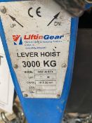 Lifting Gear 3000Kg Lever Hoist s/n T18010906 (2017). *N.B. This lot has no record of Thorough