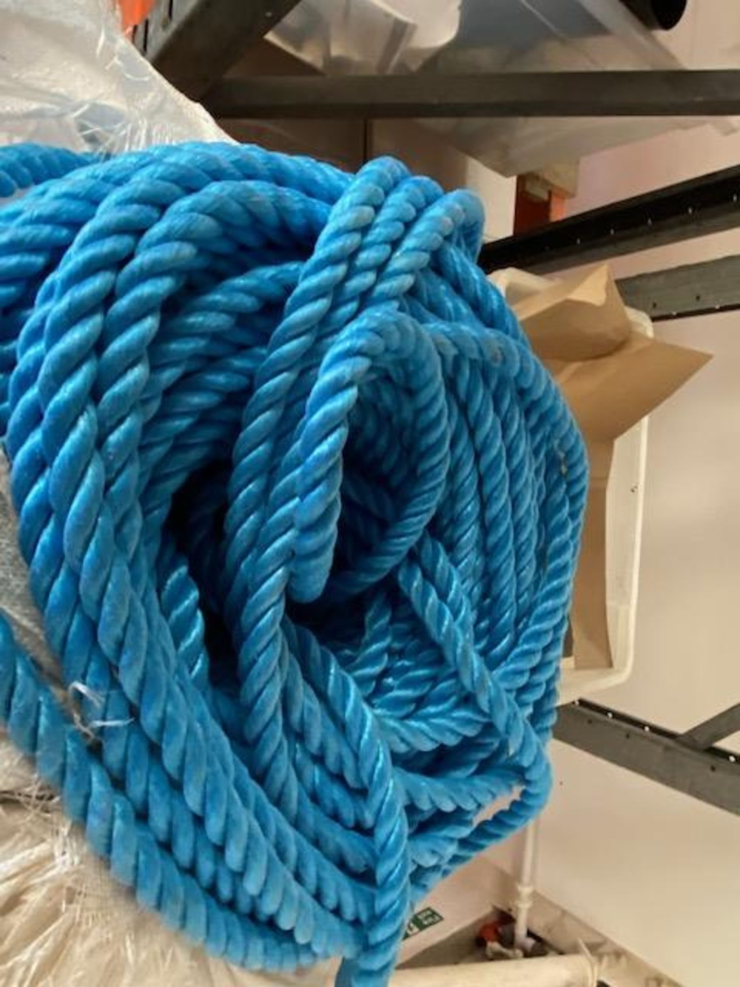 Two coils of blue PP 22mm rope * This lot is located at Unit 15, Horizon Business Centre, Alder