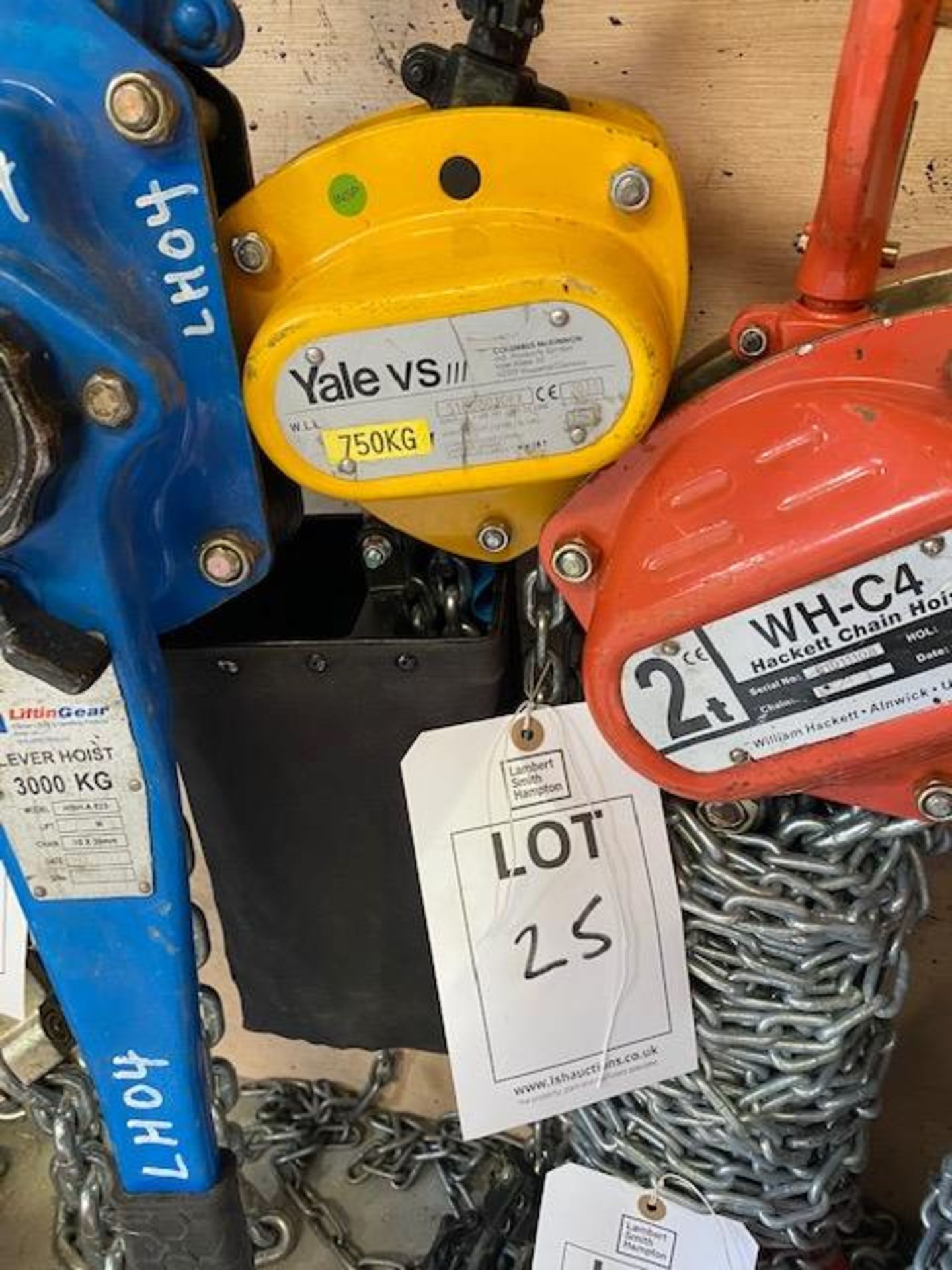 Yale V5 750Kg chain hoist s/n 518080306X (2018). *N.B. This lot has no record of Thorough