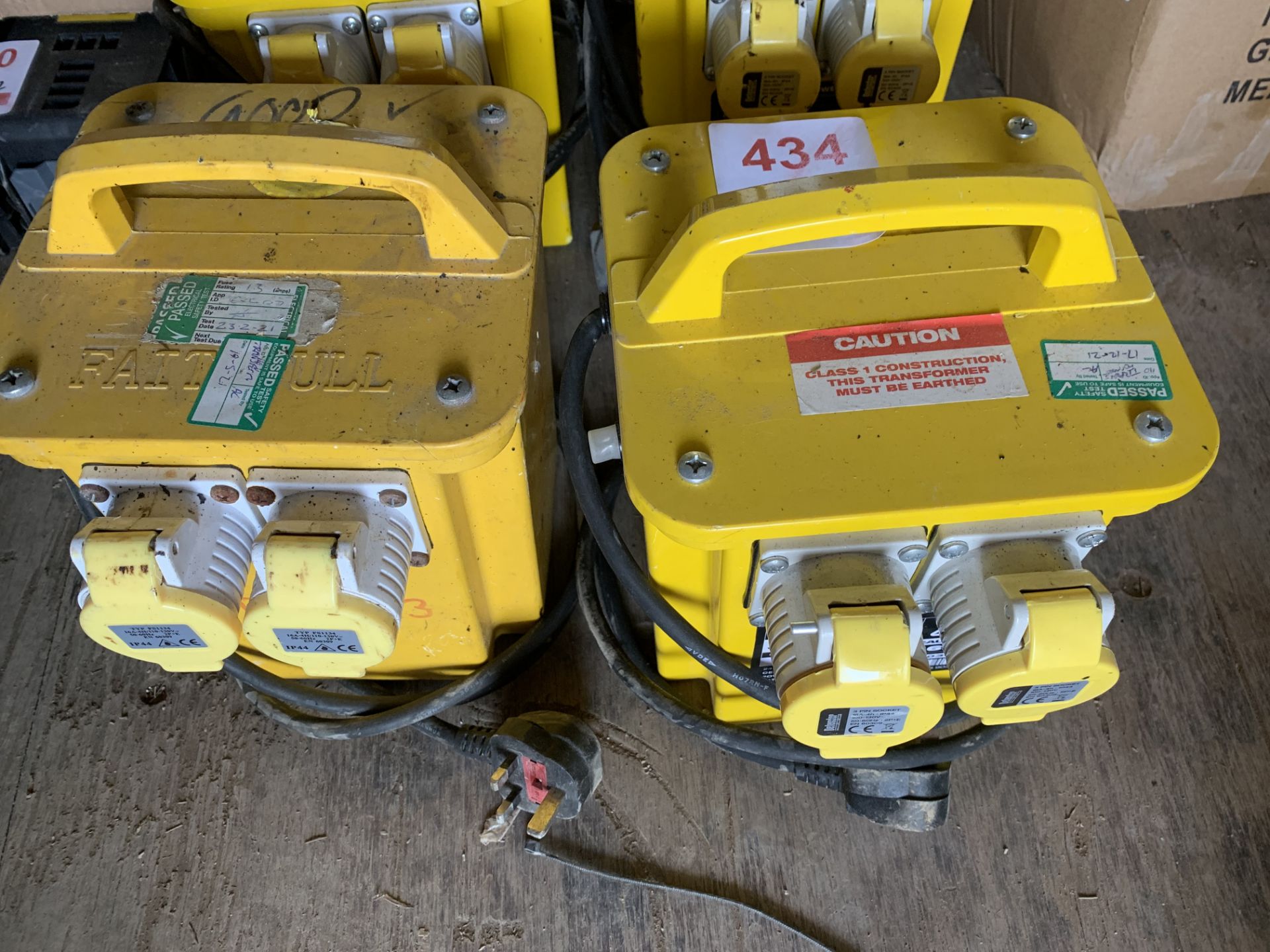 Two 110v Transformers *This lot is located at Gibbard Transport, Fleet Street Corringham, Essex SS17