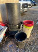 Assortment of bins and buckets