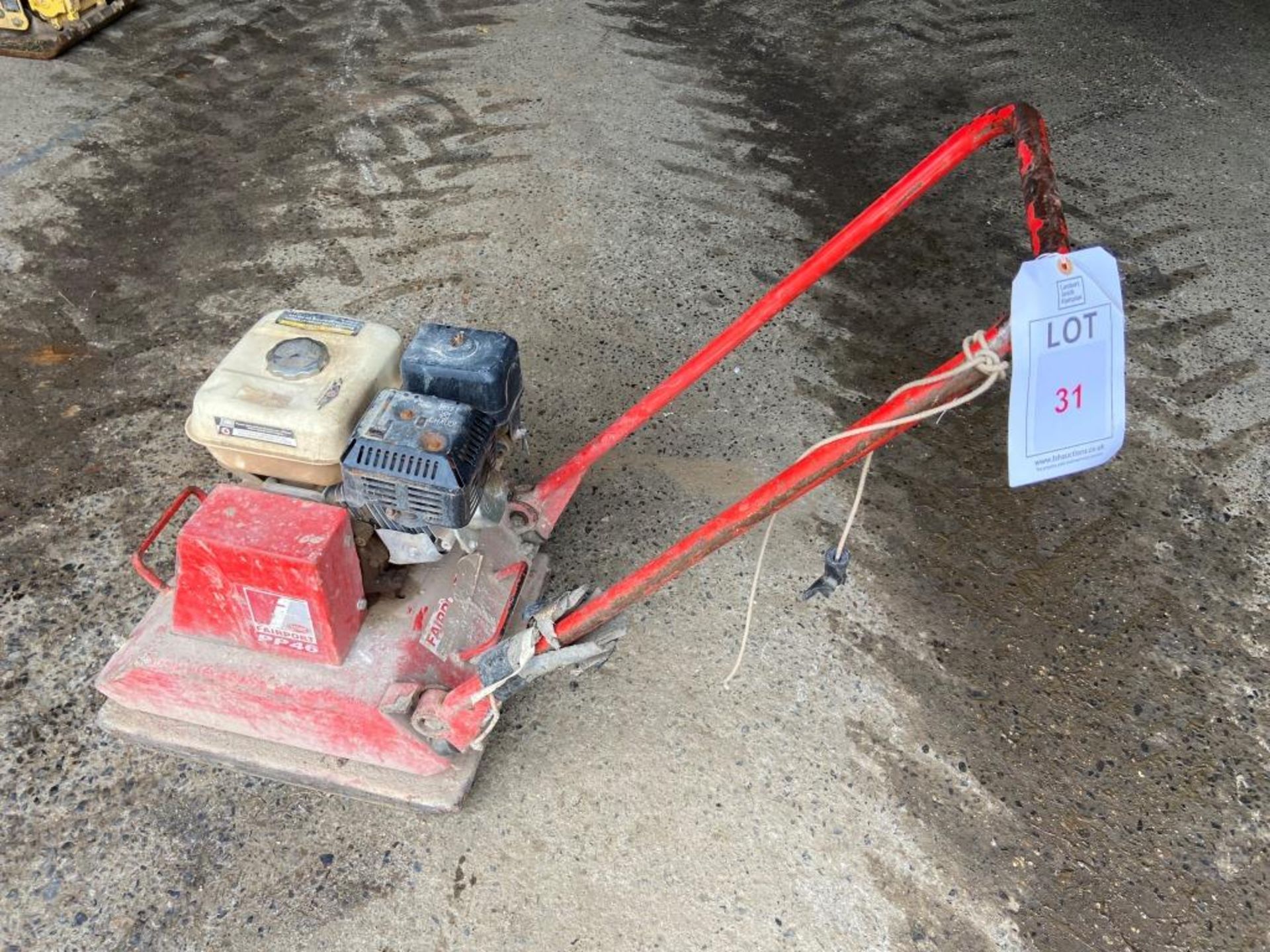 Fairport PP46 petrol vibratory plate compactor, pull cord snapped