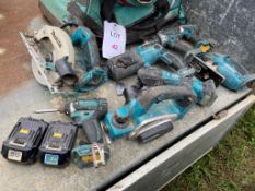 Eight Makita battery powered tools