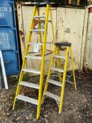 Two Youngman fibreglass step ladders