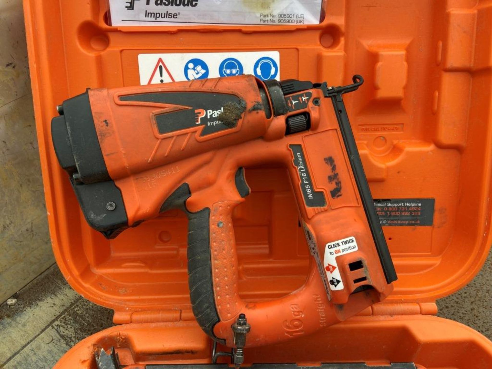 Two Paslode Impulse IM350+ nail guns, one battery and case - Image 3 of 5