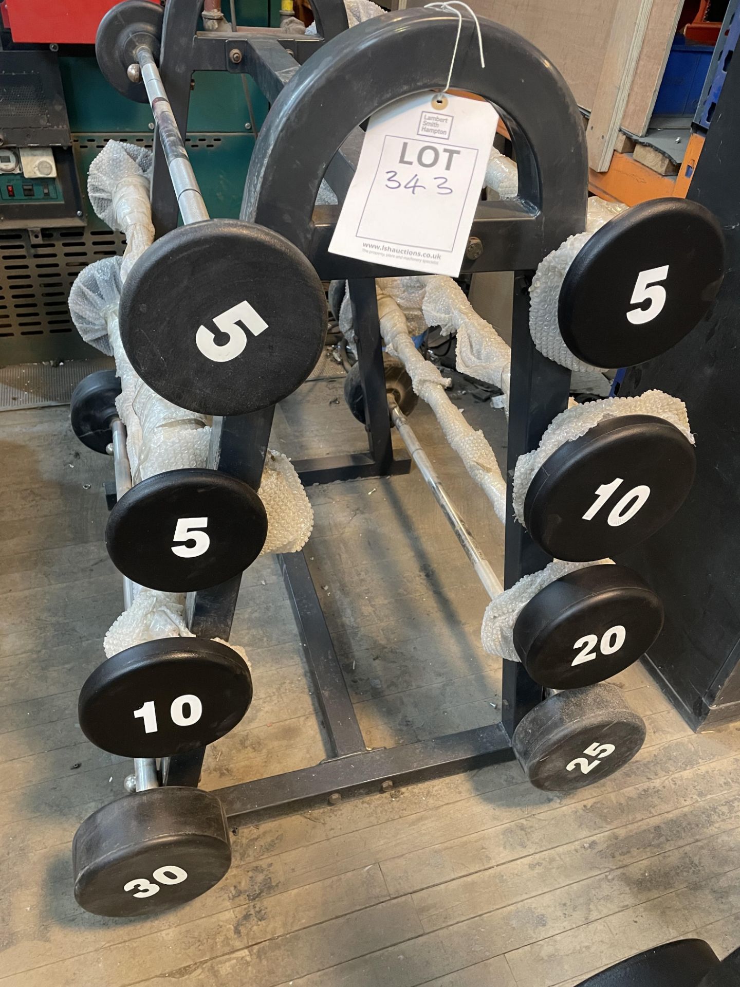 Barbell set 3x 5KG 2x 10KG 20KG 25KG 30KG With Stand Ex- Display - Image 2 of 2