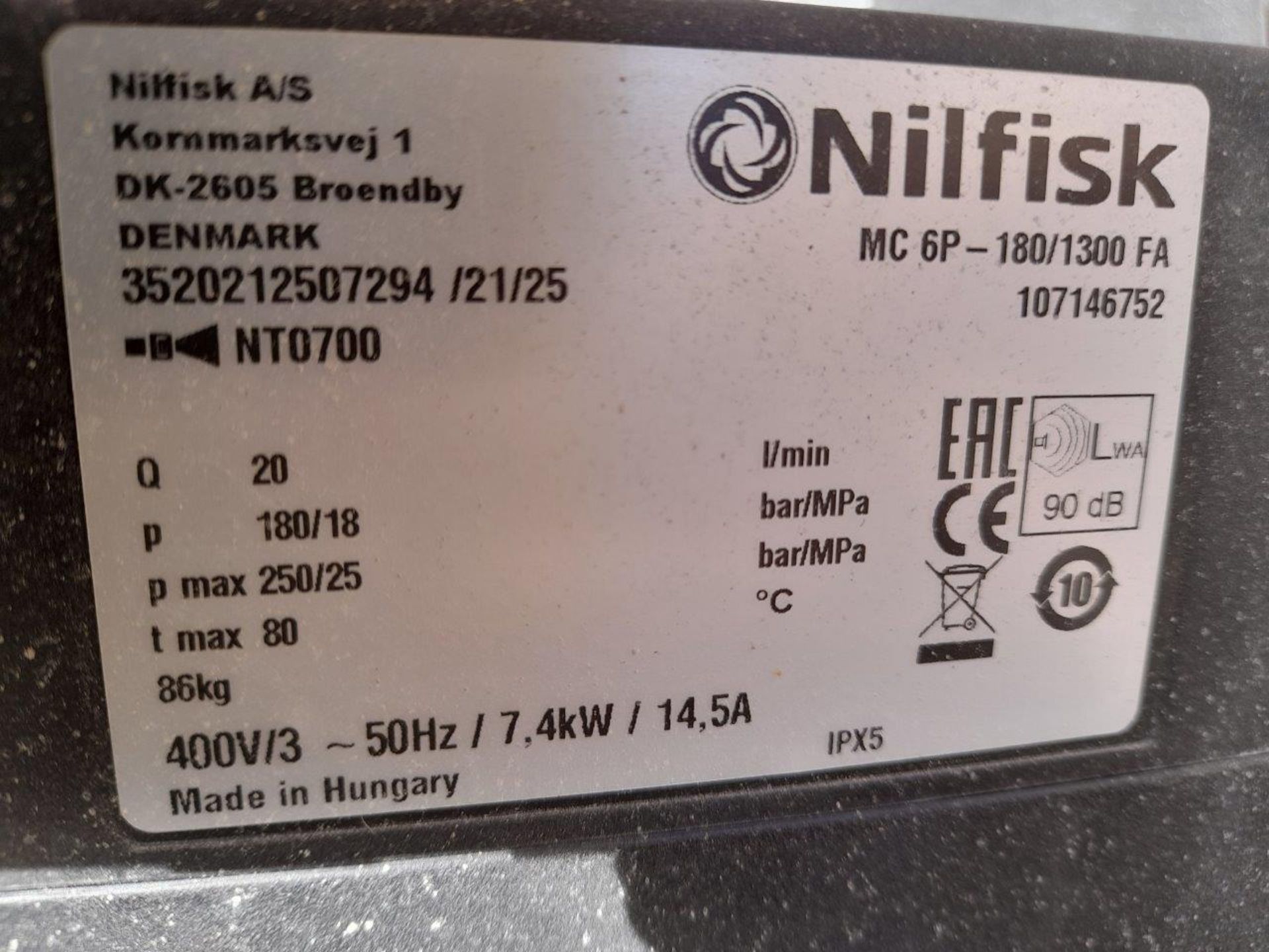 Nilfisk MC 6P pressure washer - Image 3 of 3
