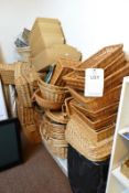 Large quantity of various wicker baskets