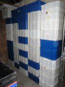 Quantity of plastic stackable storage crates (as lotted)